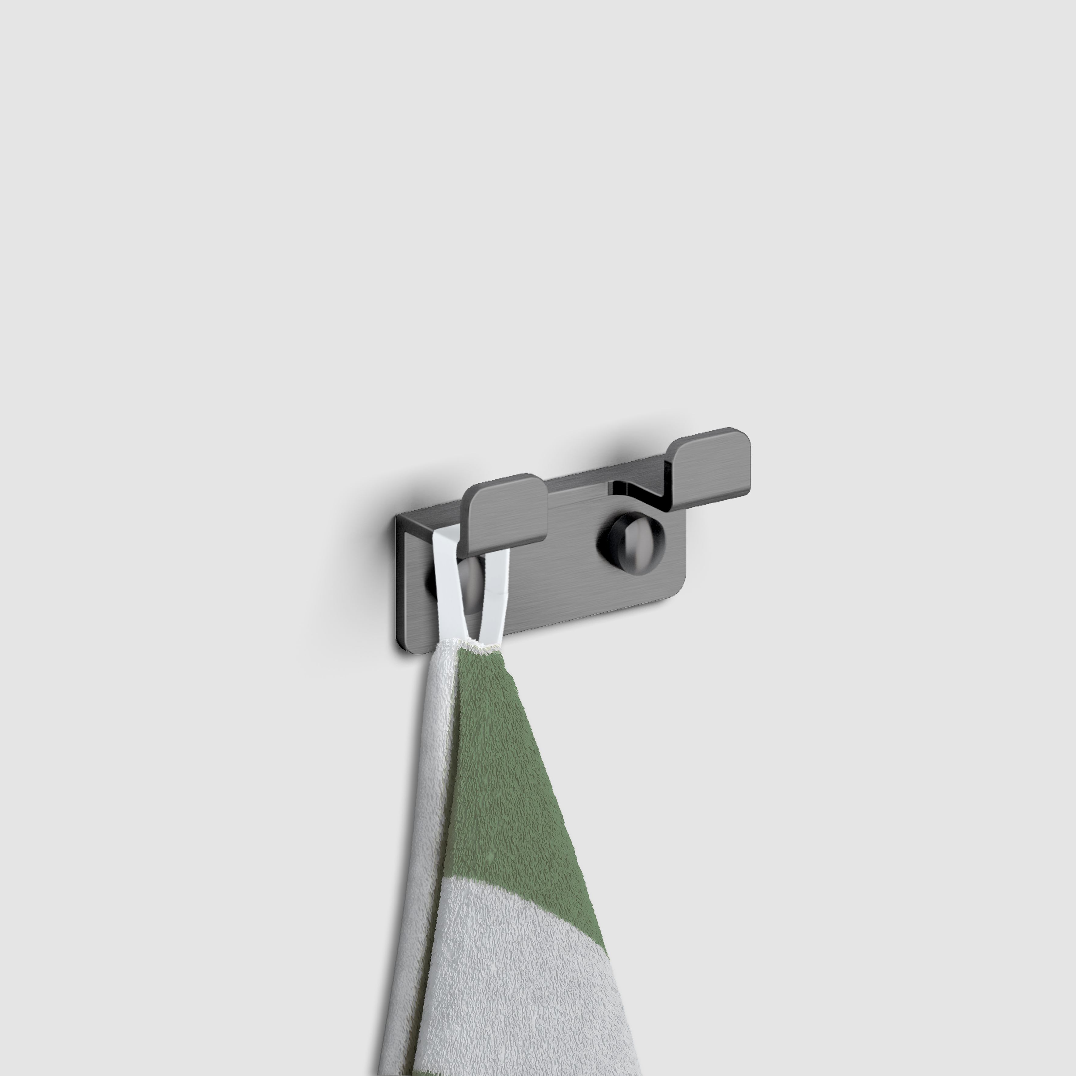 Clou Fold dubbele haak, gunmetal geborsteld PVD